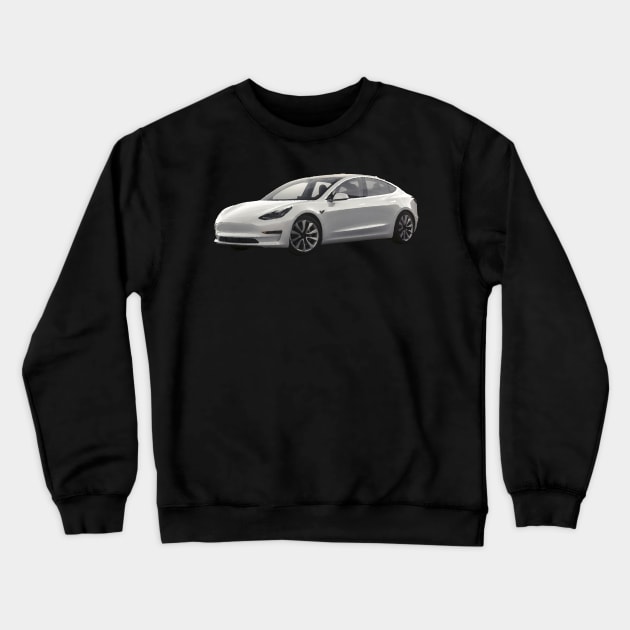 Tesla Model 3 Oil Painting Crewneck Sweatshirt by LazarIndustries